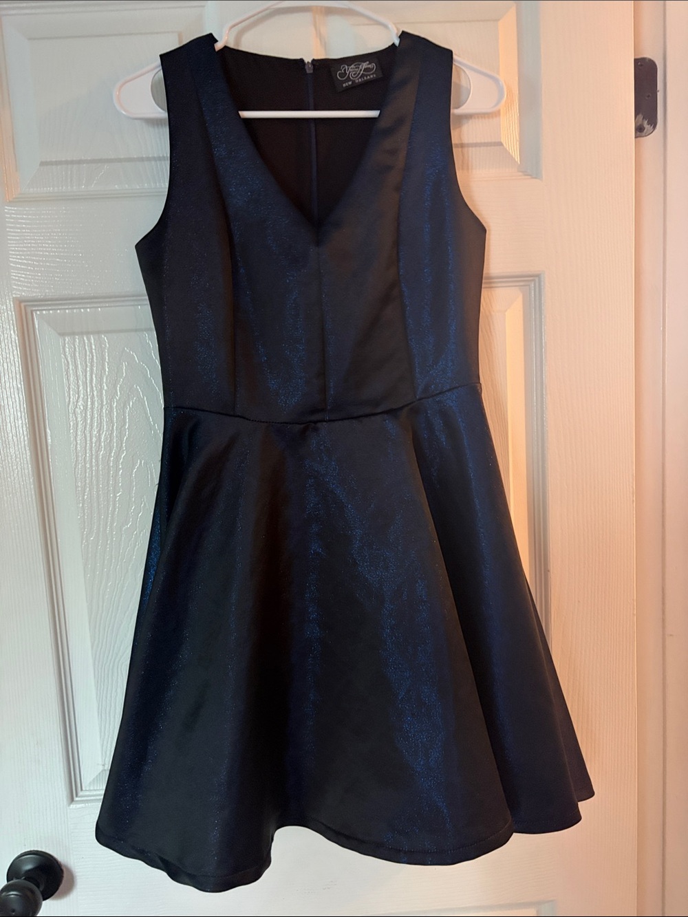 Yvonne LaFleur New Orleans Metallic Navy Fit & Flare Cocktail Dress